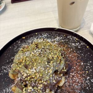 pancake pistacchio e cioccolato