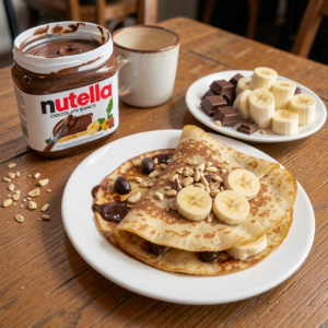 nutella, cioccolato bianco, banana e nocciola